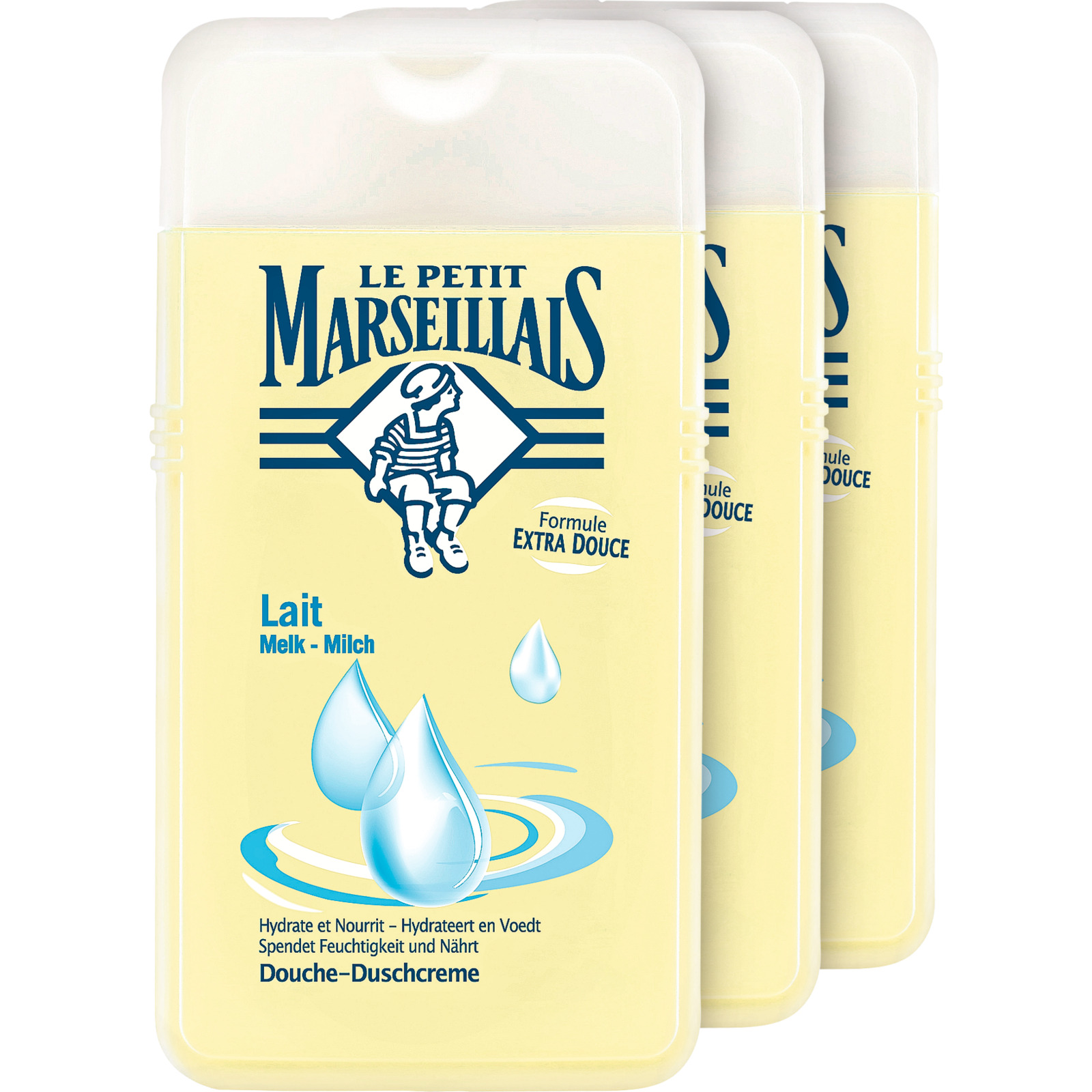 Le Petit Marseillais Duschcreme Milch 3 x 250 ml