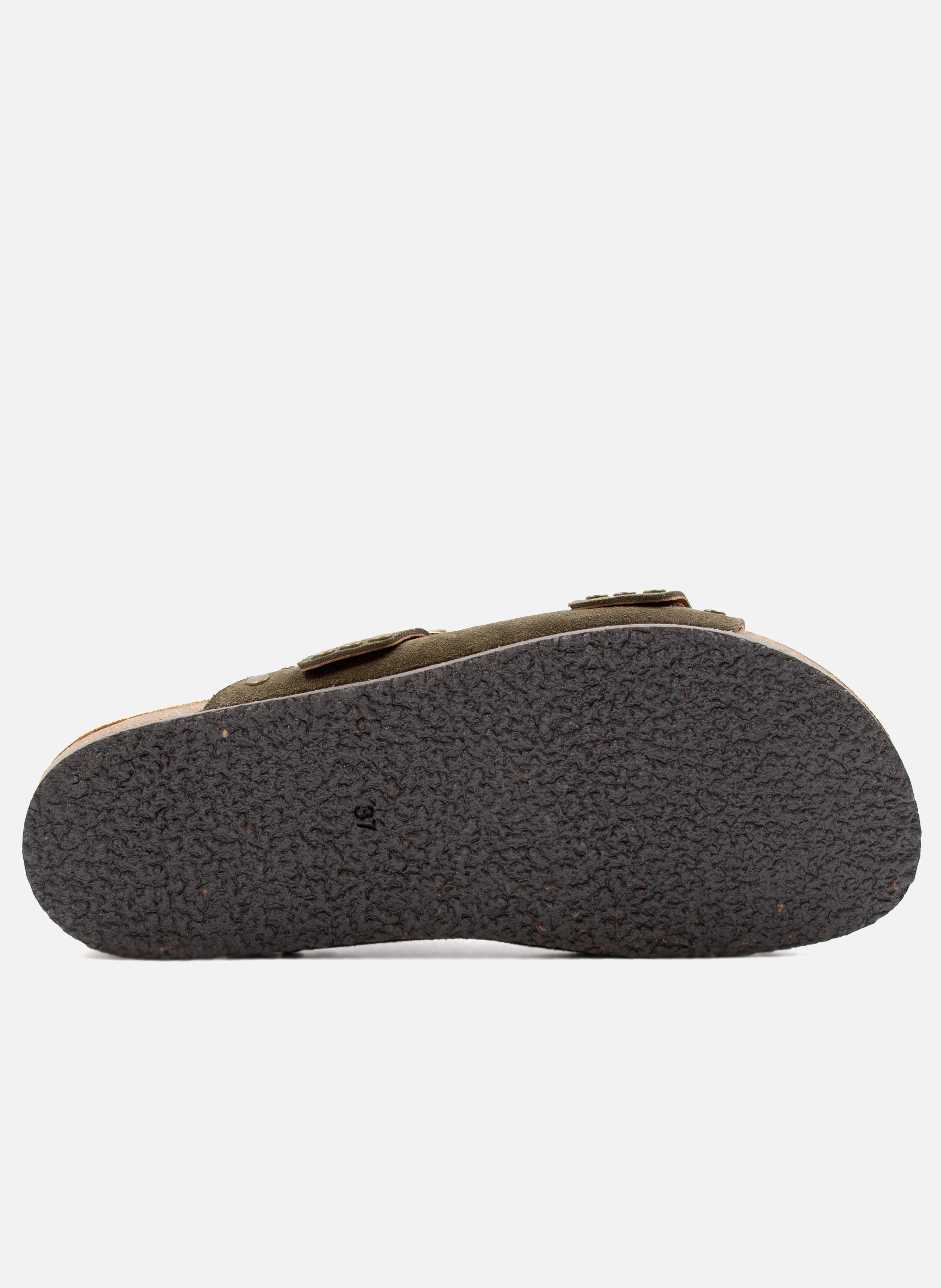Mules liège clous cuir daim | Vert