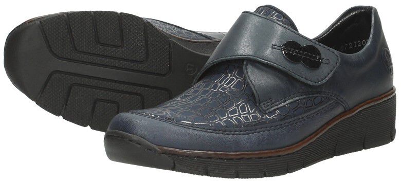 Rieker Dames klittenbandschoenen blauw