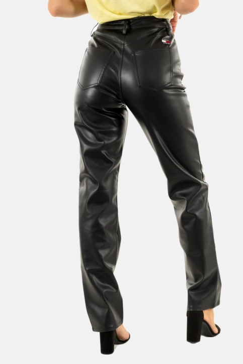 pantalons tommy jeans julie pleather bds black