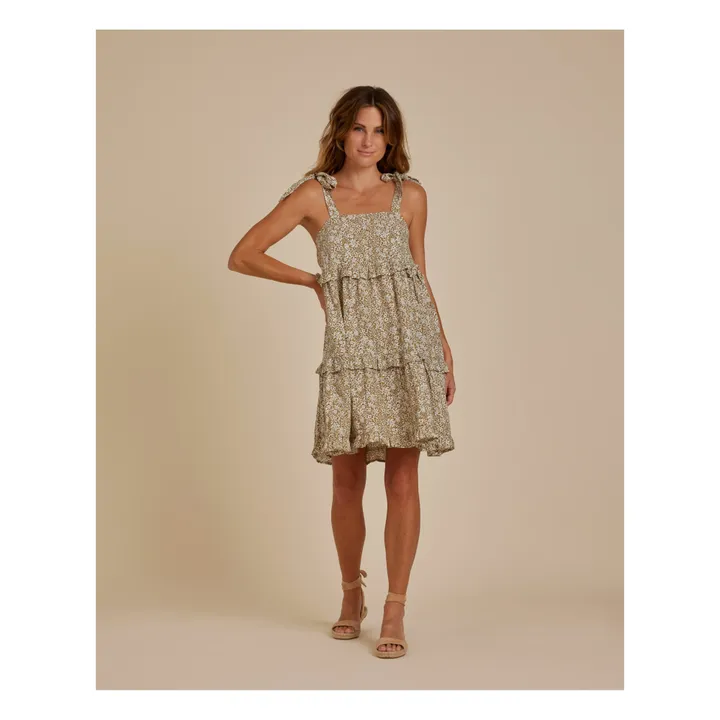Rylee + Cru Robe en Lin à Volants | Ocre