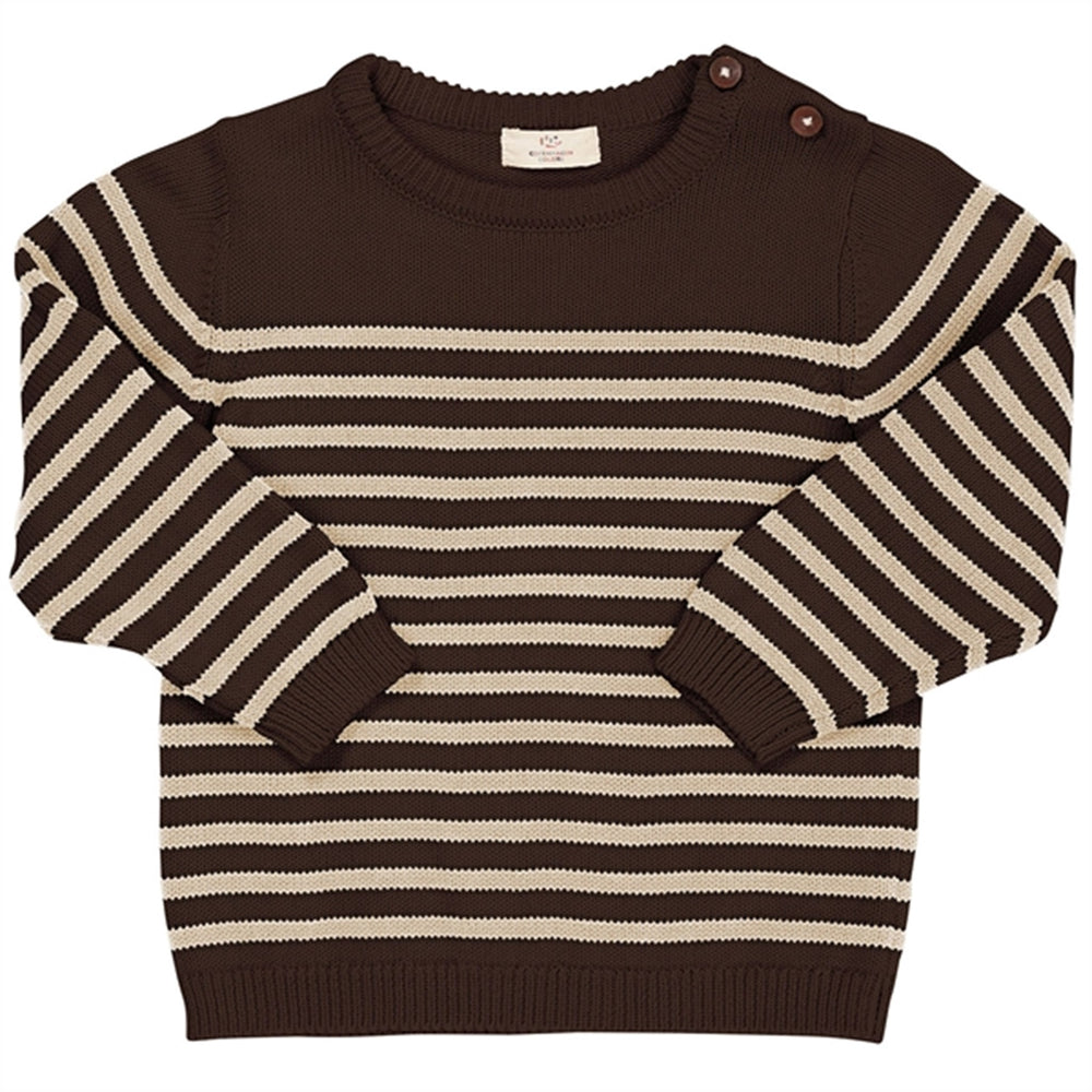 Køb Copenhagen Colors x Luksubaby Dk Brown Cream Combi Strikket Striped Sailor Sweater
