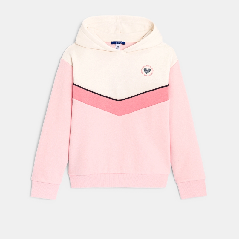 Sweat-shirt à capuche rose fille