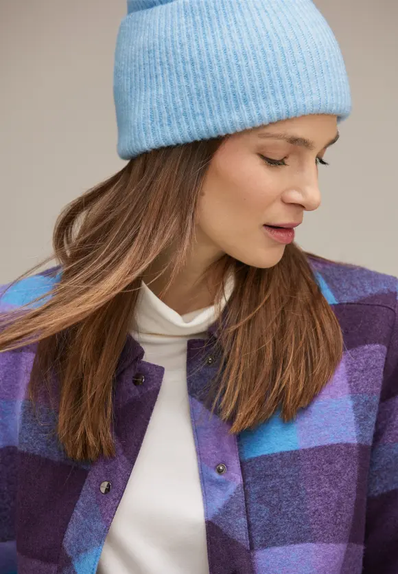 Beanie in Melangeoptik - light aquamarine blue mel.