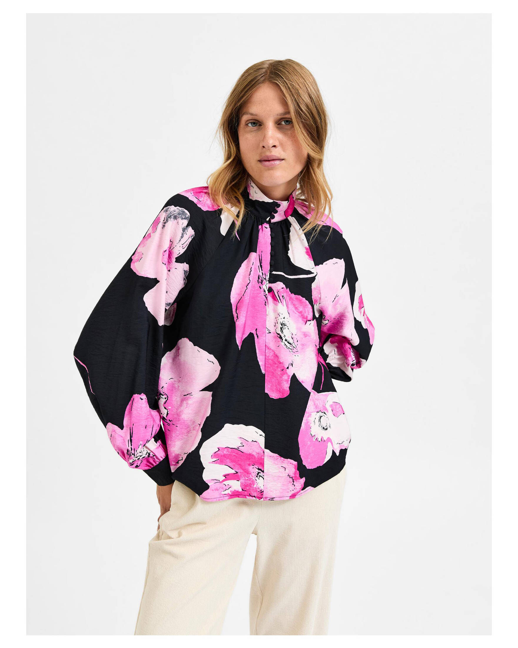 Selected Femme| Damen Bluse SLFAURA LS BUTTONED TOP B