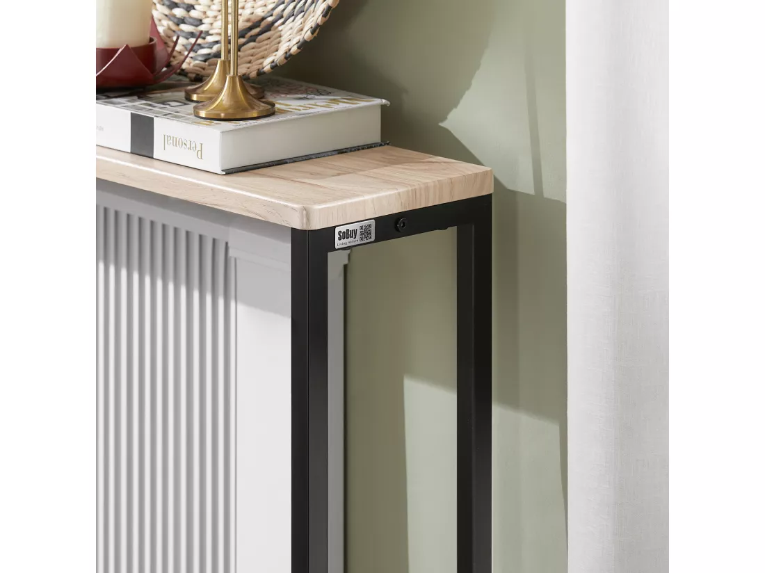 SoBuy FSB19-XL-Z Table Console Table d'appoint Bout de canapé Table d’entrée Cadre et 4 Pieds en Fer - L120cm x P20cm x H80cm