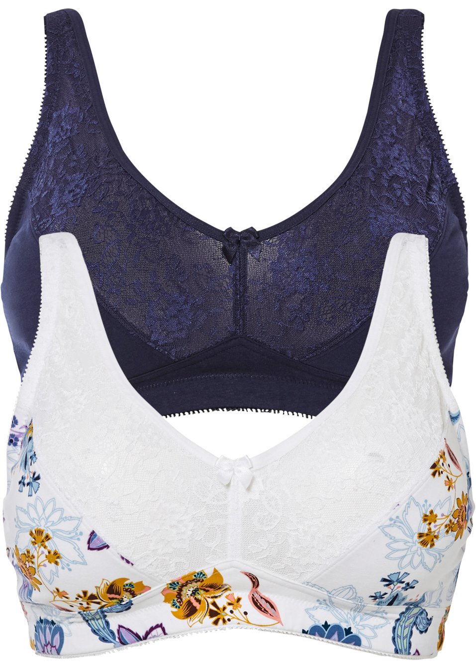 Lot de 2 soutiens-gorge sans armatures avec coton