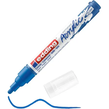 edding 5100 Acrylmarker medium - blau - 1 Acrylstift wasserfest - mittlere Rundspitze 2-3 mm