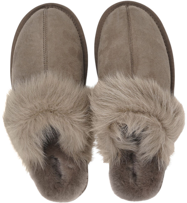 Lovelies VIGRA - SHEARLING SLIPPERS Walnut