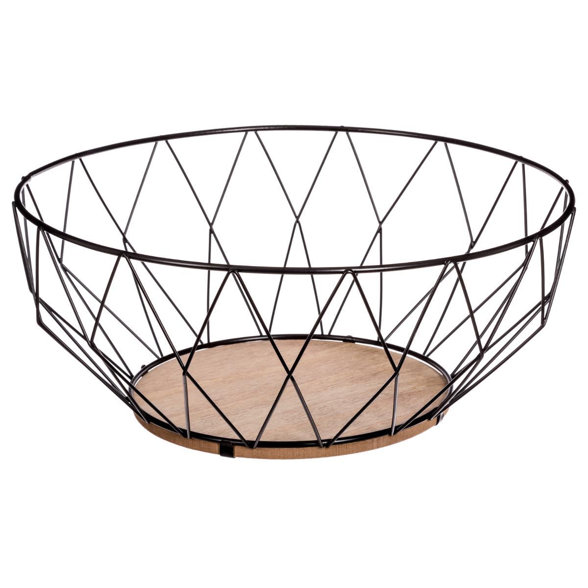 CORBEILLE LOSANGE NOIR 28CM