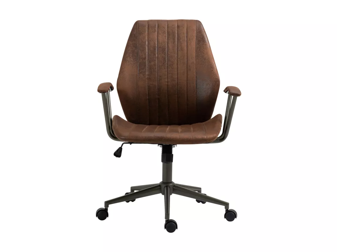 Chaise de bureau - Similicuir & Chrome - Cognac - Nampa