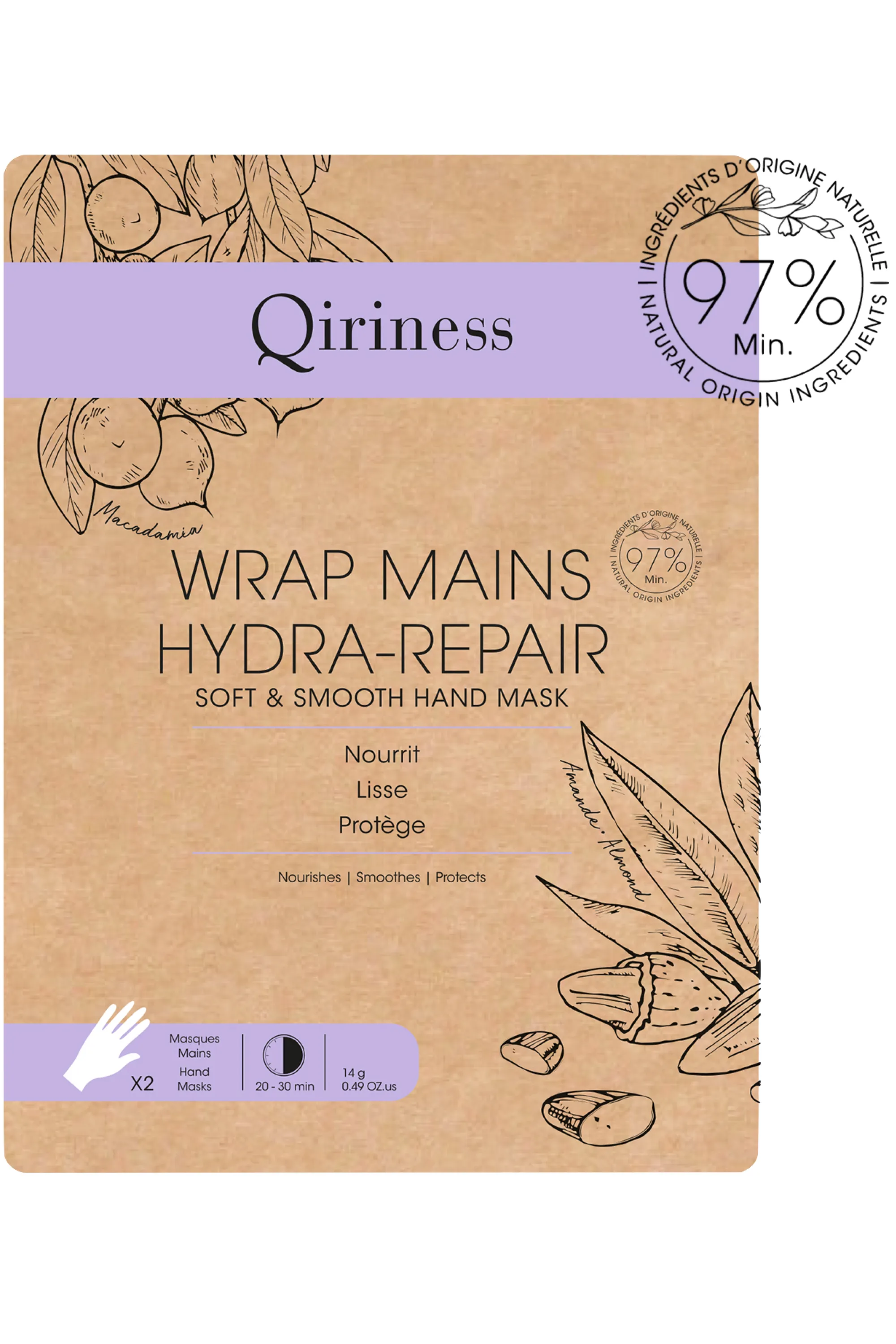 Qiriness Masque wrap mains Hydra-Repair-14 g
