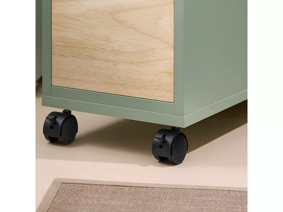 SoBuy Meuble de Rangement Salle de Bain Étroit sur roulettes, Support Papier Toilette, Armoire Toilettes WC Compact, Rangement Polyvalente avec 1 Plateau Amovible et 3 tiroirs, 65x24x82cm, BZR54-GR