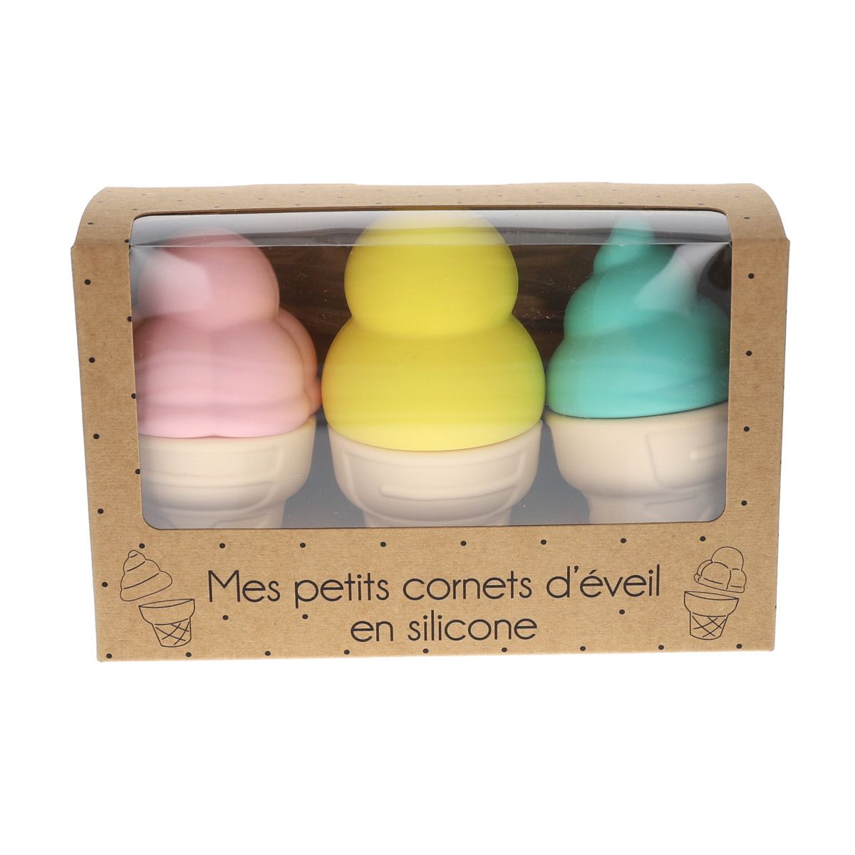 Jeu de bain silicone 3 cornets de glace