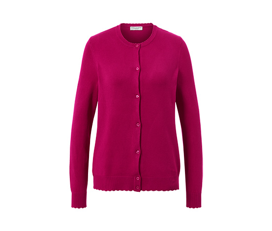 Feinstrick-Cardigan mit Wellenkante