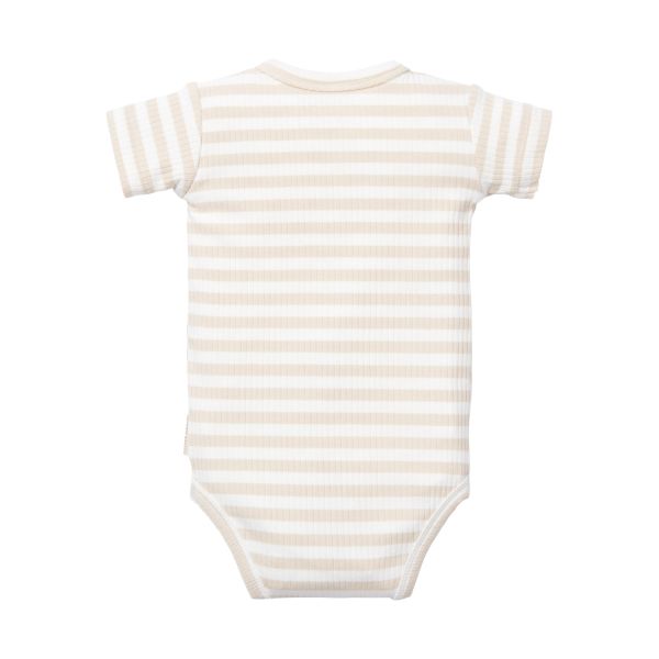 Little Dutch Stripe Romper - Korte Mouw - Mt. 50 - Sand/White