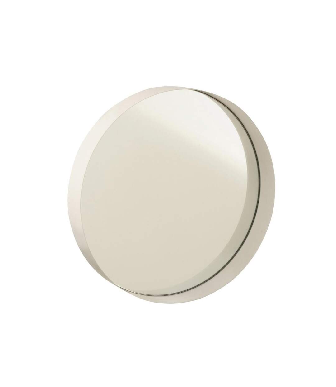 Paris Prix - Miroir Mural Rond Déco bord Métal 40cm Blanc