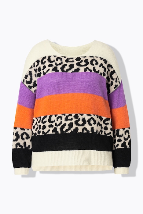 Pullover, oversized, Blockstreifen, Langarm