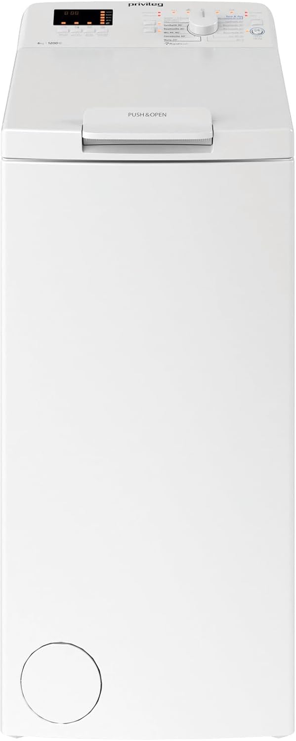 Privileg PWT C S6245E Waschmaschine Toplader/1200 UpM/6 kg/EEK C/Turn&Go Programm/Rapid Wash/Automatische Trommelpositionierung/Extra Spülen/Energy Saver/Mehrfachwasserschutz/Extra Waschen