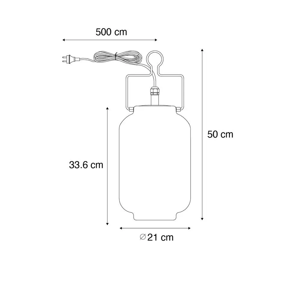 Qazqa hanglampen buiten pion wit e27