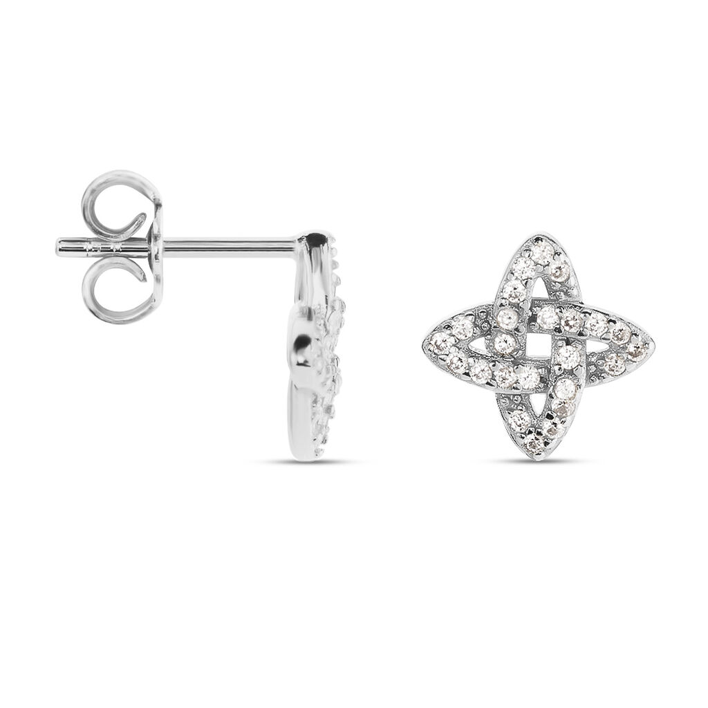 Boucles D'oreilles Puces Pleiades Argent Blanc Oxyde De Zirconium