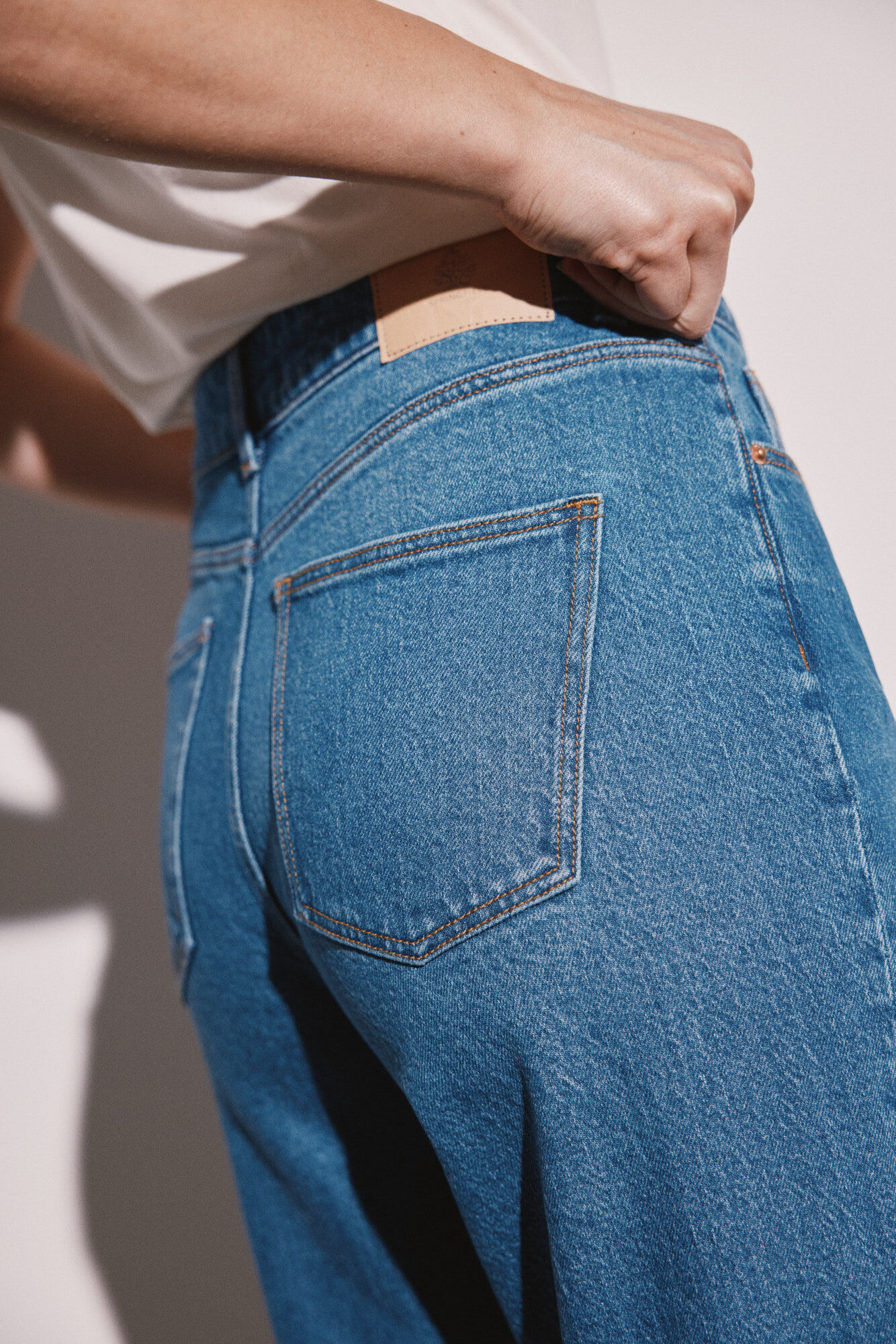 Calça Jeans Culotte com Lavagem Sustentável