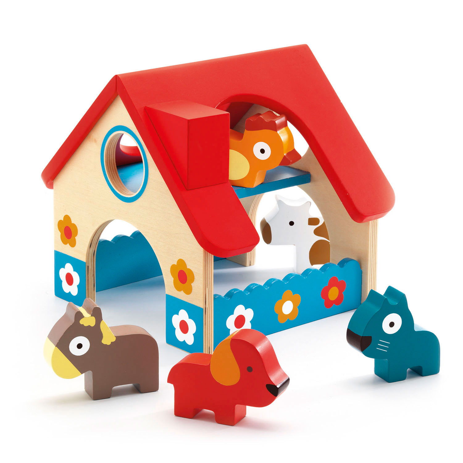 Djeco Mini Boerderij met Dieren, 6dlg.
