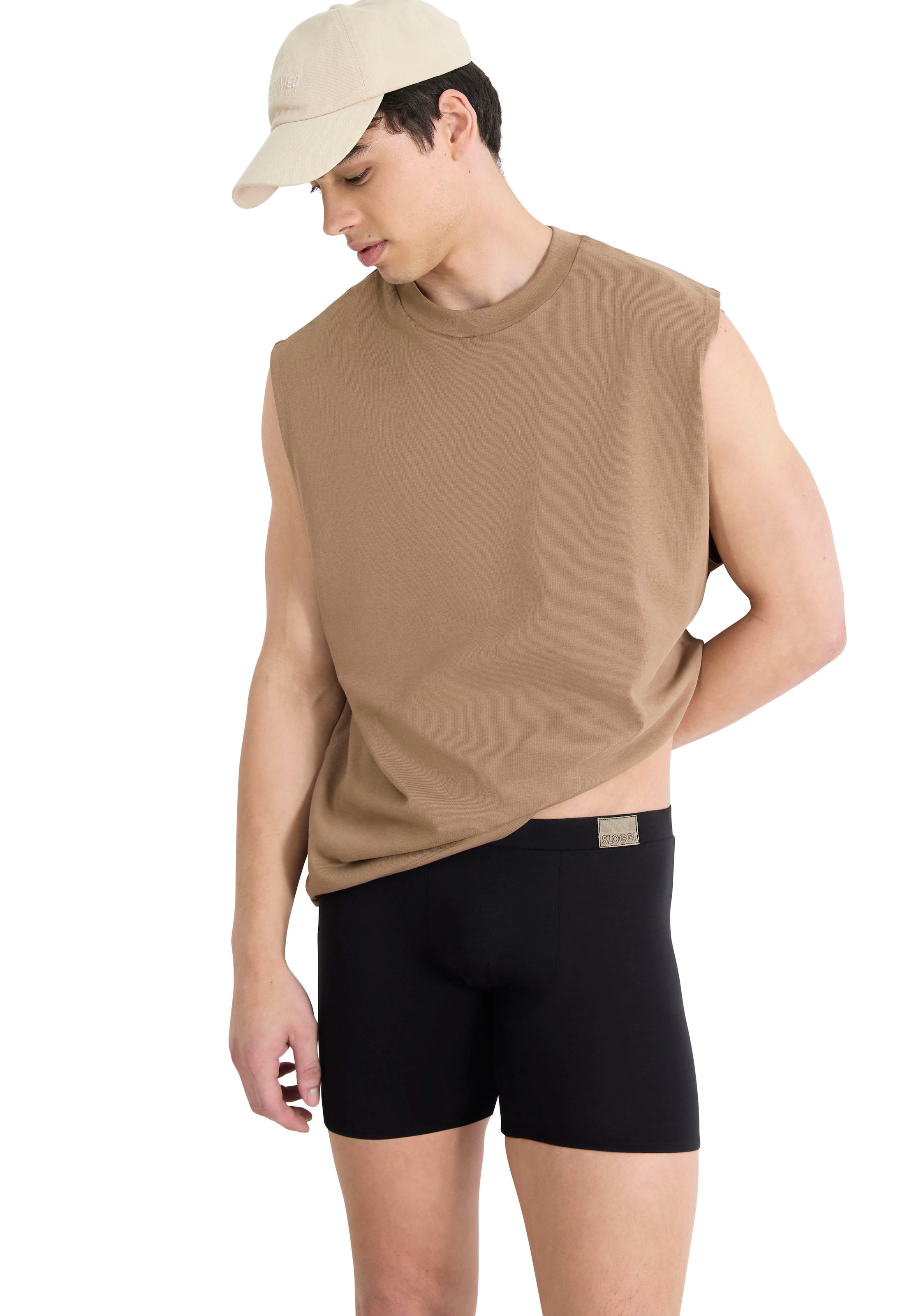 sloggi Boxershorts »Men GO Natural«, 2 Stk. mit langem Bein, eng anliegend. ohne Eingriff