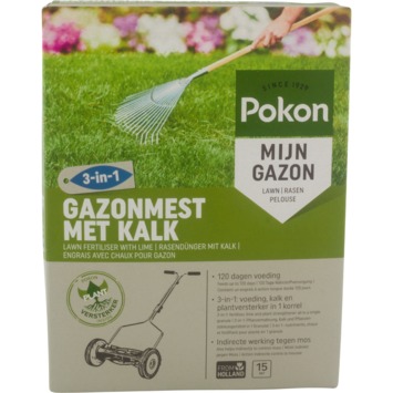 Pokon gazonmest met kalk 1 kg voor 15 m²