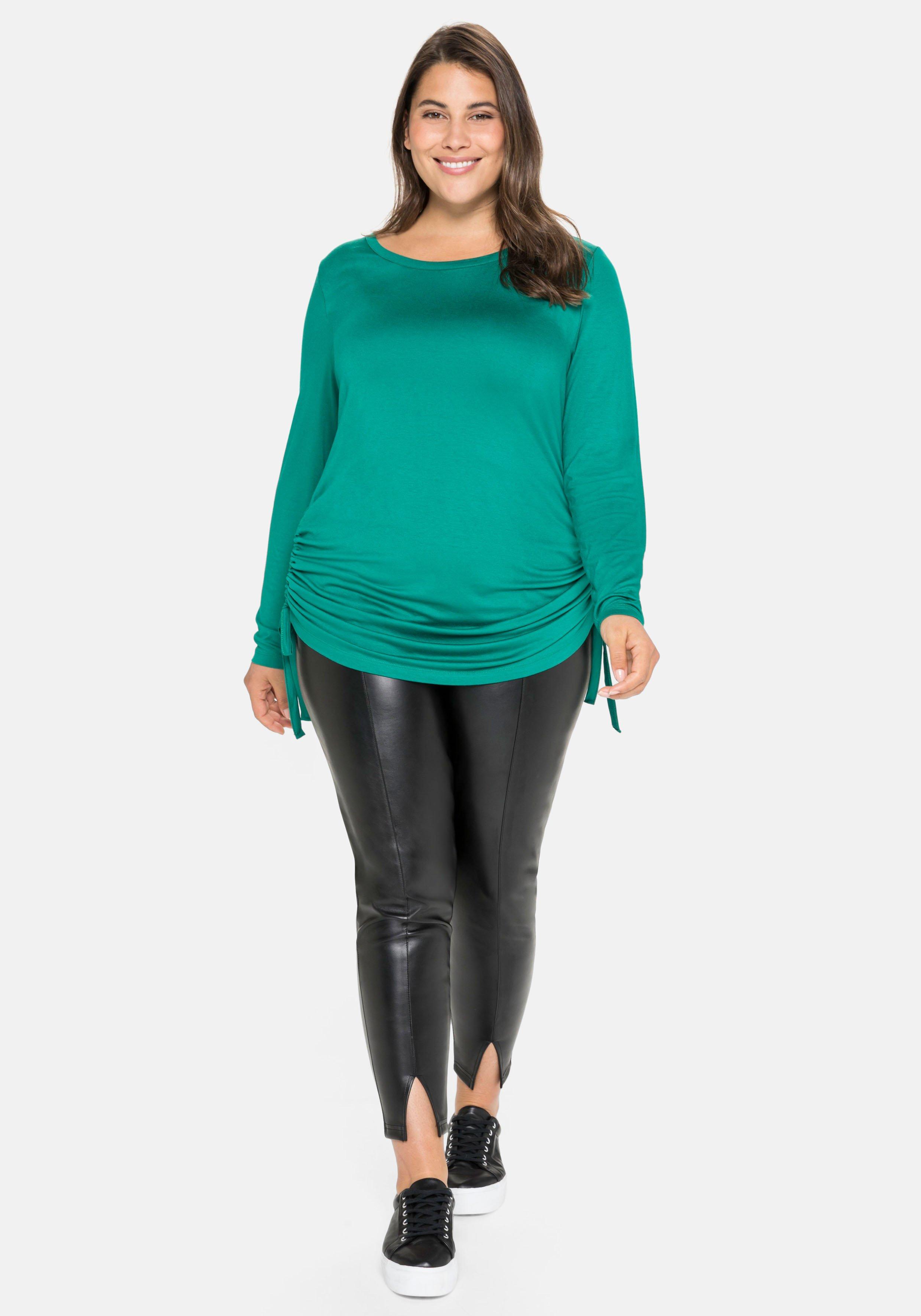 Longshirt mit Raffungen am Saum, aus Jersey