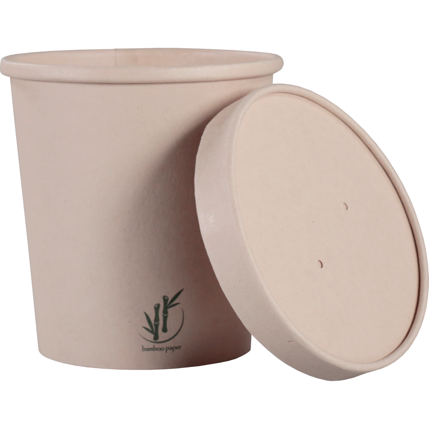 Depa Deksel, soepbeker, Bamboepapier + PE, rond, Ø97mm, naturel