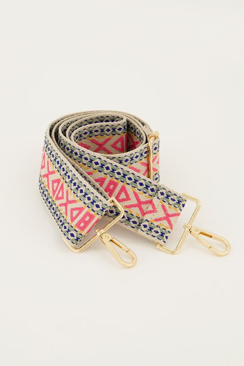 Aztec bag strap roze