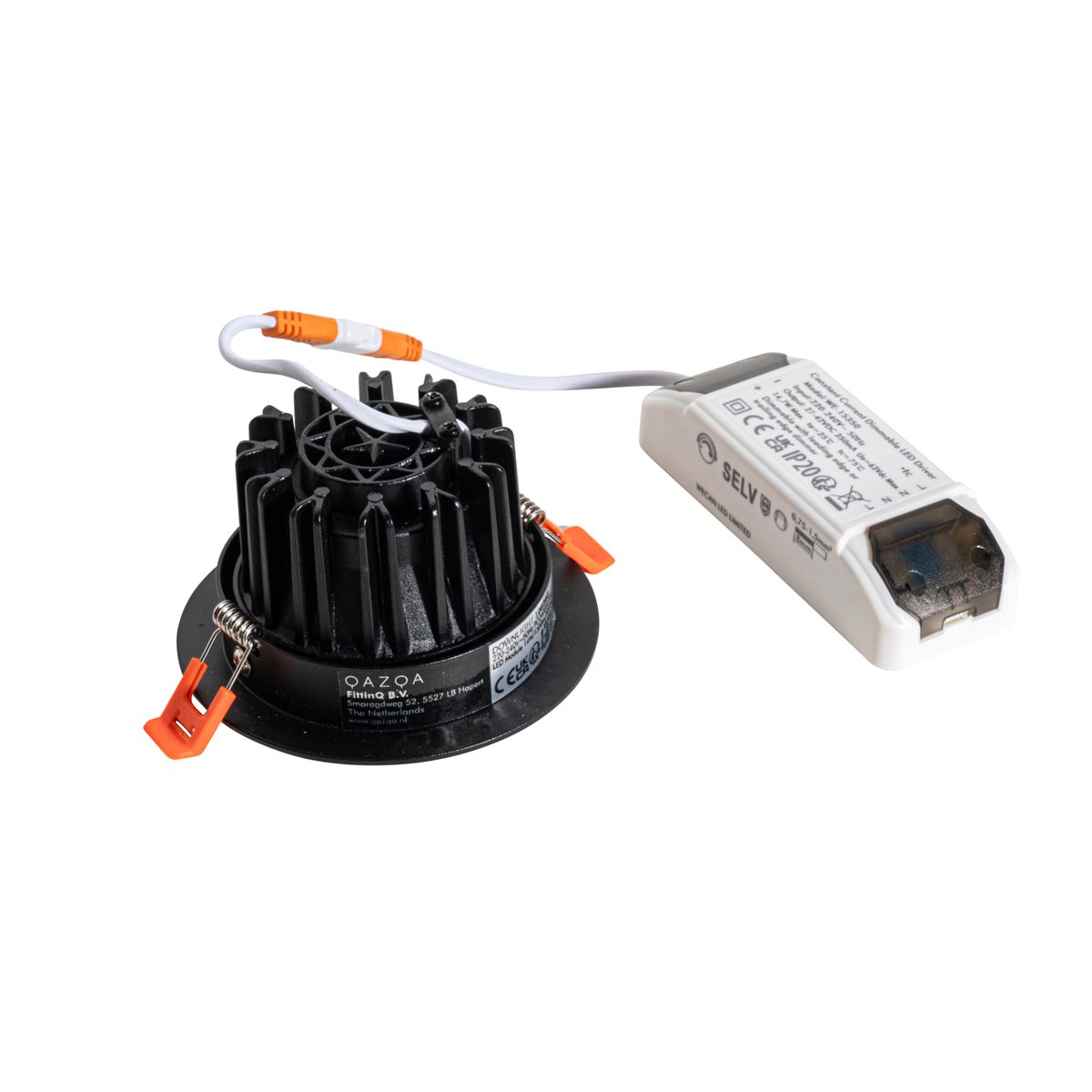 Inbouwspot zwart 9,5cm incl. LED 1300 lm dimbaar IP23 - Gaius