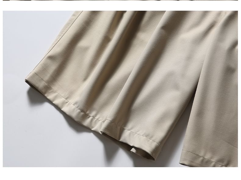 Shineon Studio - Hoge taille, effen, wijde shorts