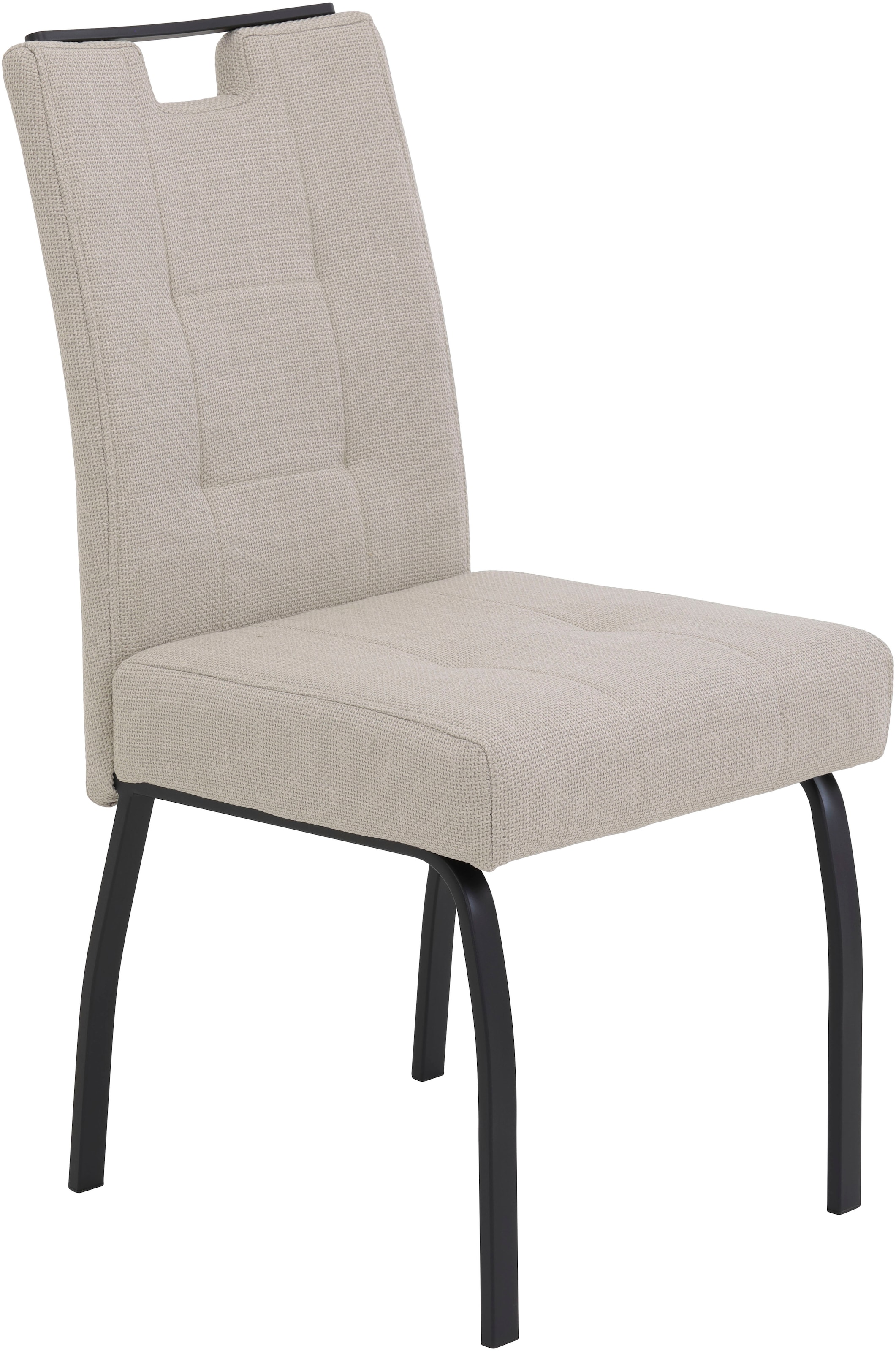 HELA 4-Fussstuhl »LINZ, Esszimmerstuhl, Komfortstuhl« (Set) 2 Stk.XL-Sitz,elegante Griffleiste,Komfortsitz mit Federkern,140kg belastbar