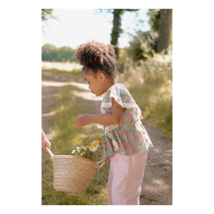 Louise Misha Blouse Ines Fleurie | Bleu Vert