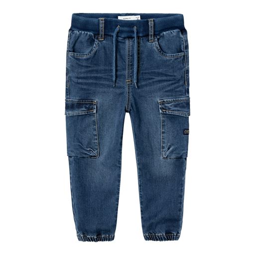 Name It Ben Cargo Jeans, Dark Blue Denim, 110 cm