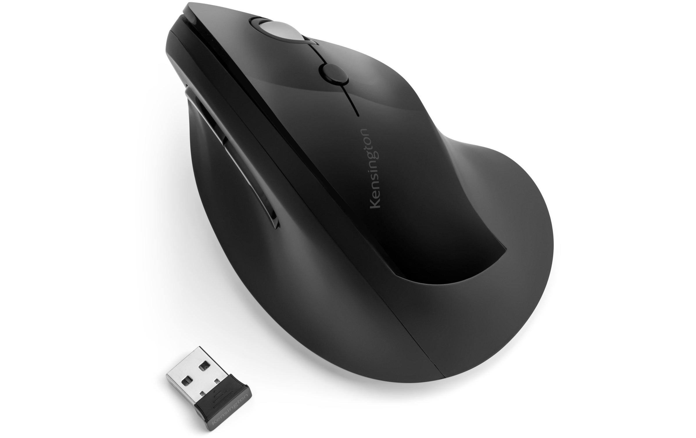 Ergonomische Maus Pro Fit Ergo VertikaleVertikale kabellose Maus mit der gebogenen natürlichen Form und einer erweiterten Auflagefläche für den kleinen Finger