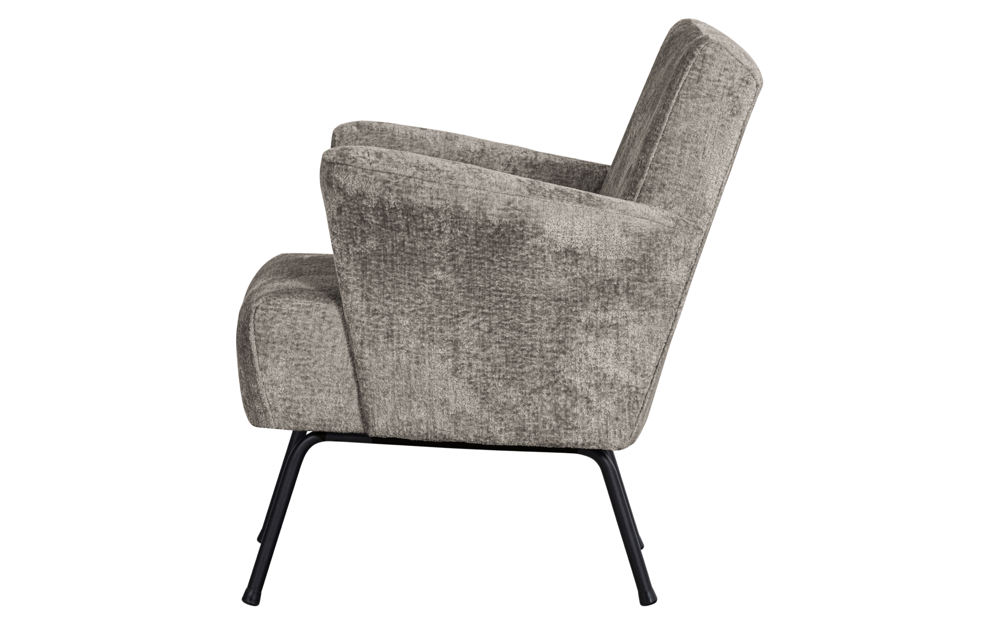 Fauteuil Muse taupe grof geweven stof