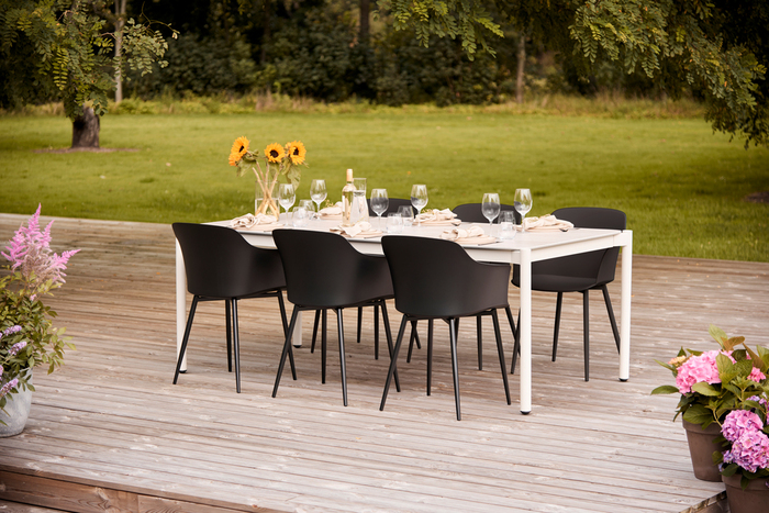 Havebord 205 x 104 cm i Grey Stone Look