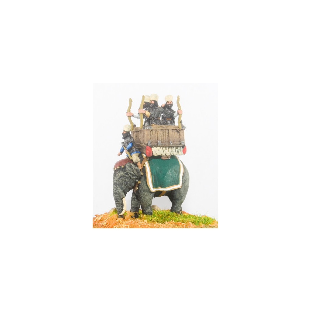 Sassanid Persian: Elephant with driver, 3 archers in howdah