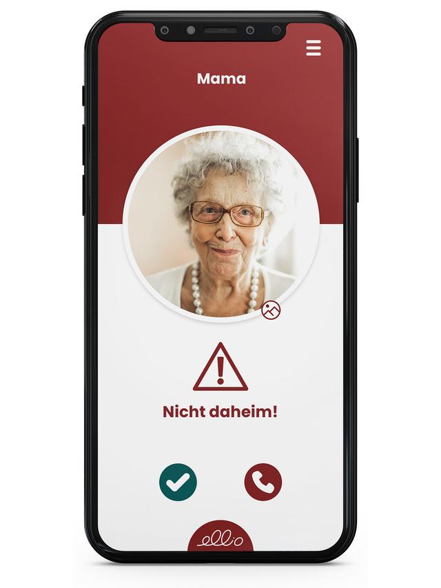 ellio Hausnotruf mit Bewegungsmelder für Senioren, mit zusätzlichem Schlüsselanhänger (WLAN-Version)
