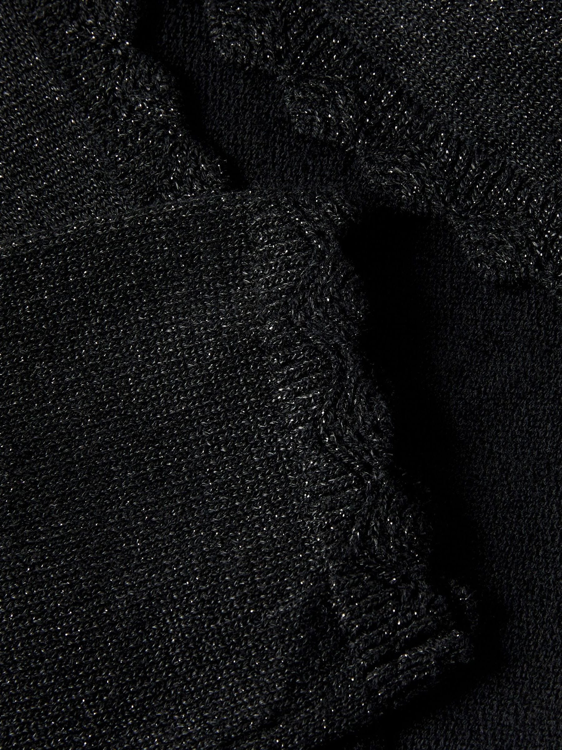 Zwart - Monsoon Maeve Sparkle Scallop 100% Cotton Cardigan