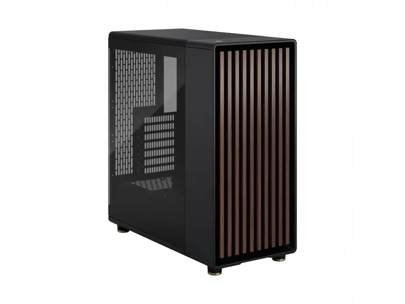 Fractal Design North - Mid tower - ATX - sidepanel med vindue (tonet glas) - ingen strømforsyning (ATX) - charcoal black - USB/Lyd