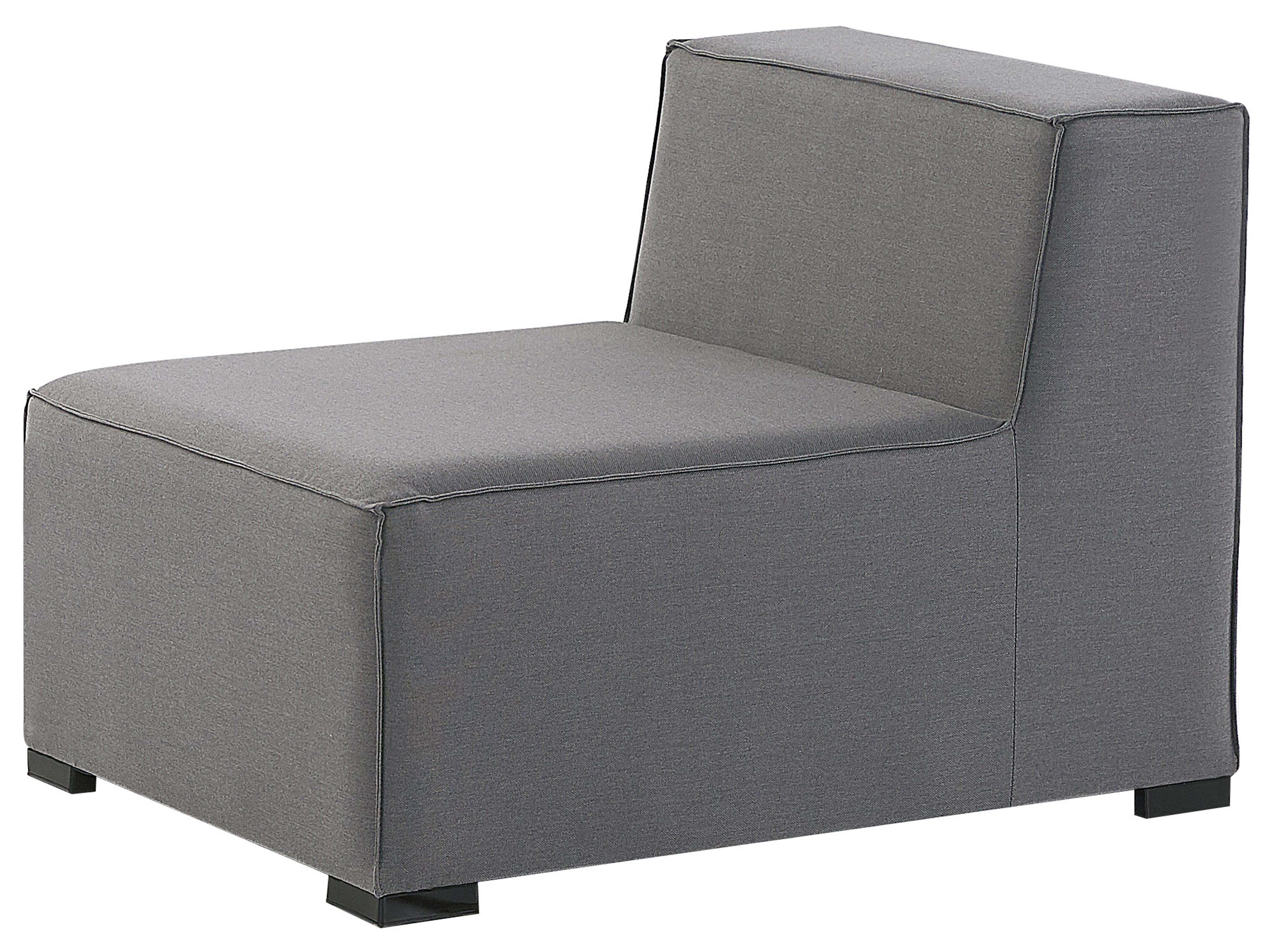 Tuin loungebank met ottomaan 4-zits AREZZO modulair Grijs
