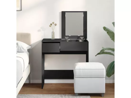 Coiffeuse avec miroir noir 73x46,5x120 cm