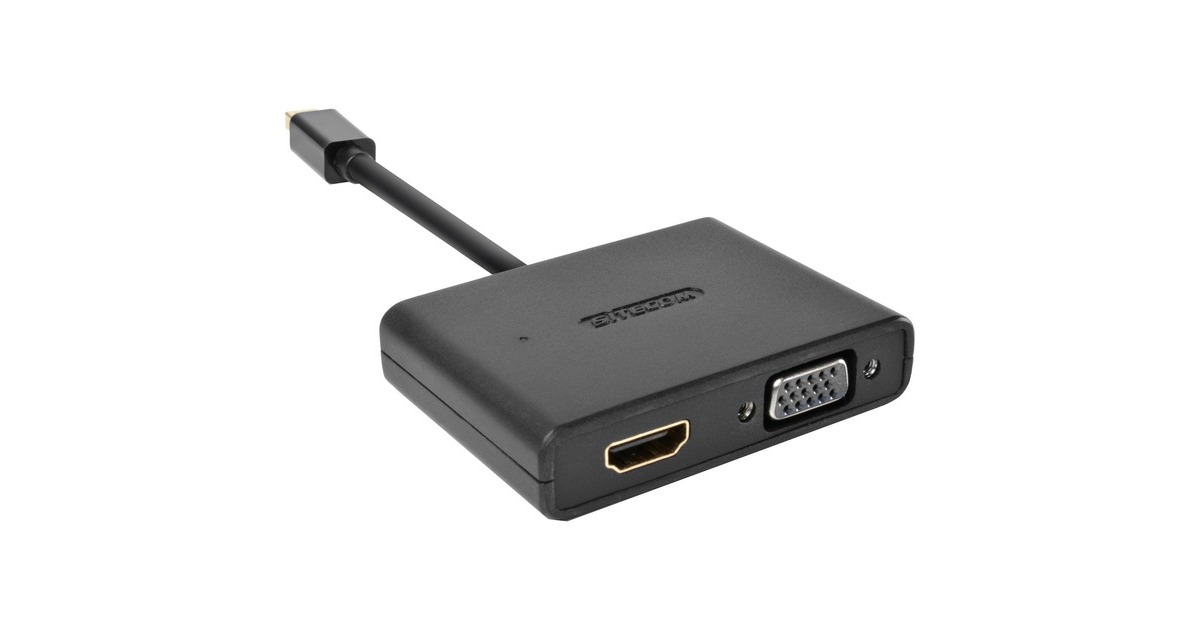 SitecomMini-DisplayPort naar HDMI + VGA 2-in-1 adapter  (Zwart, CN-347)