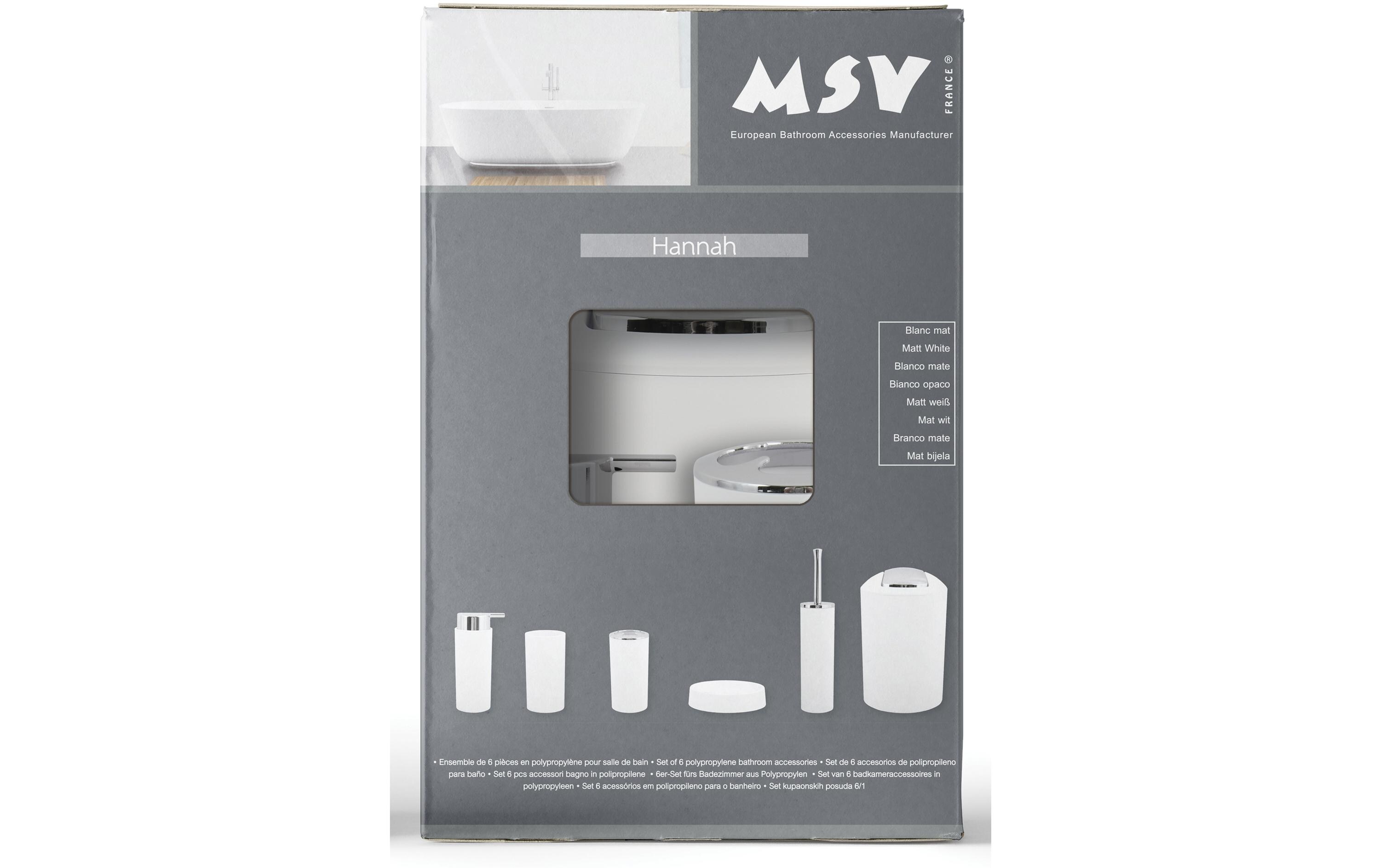 Badezimmer-Set Hannah 6-teilig, WeissWC-Garnitur aus Polypropylen