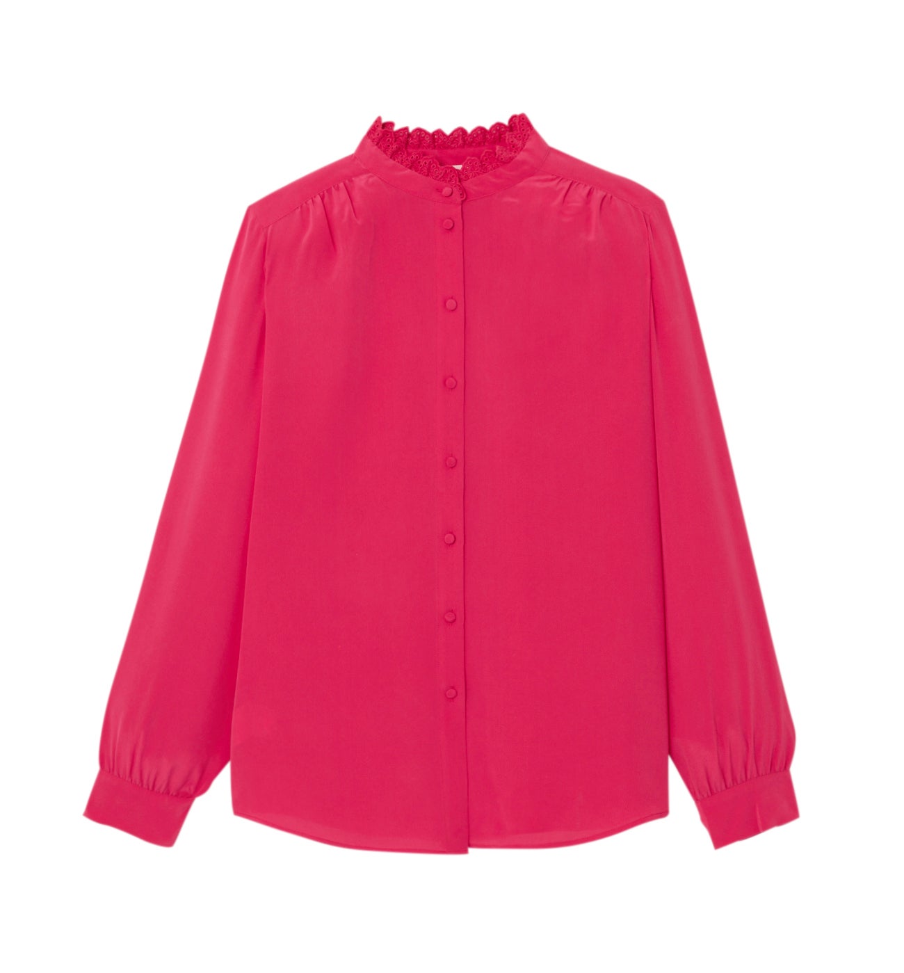 Chemise en soie unie Femme - Rose