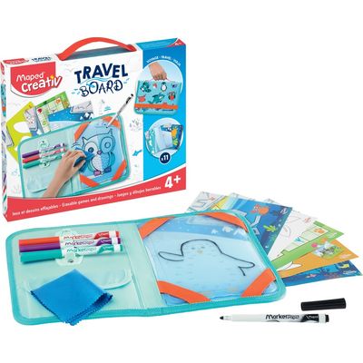 Maped Creativ Travel Board - Kit ardoise voyage animaux - jeux effaçables